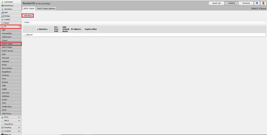 Adding DHCP client on WiFi uplink interface