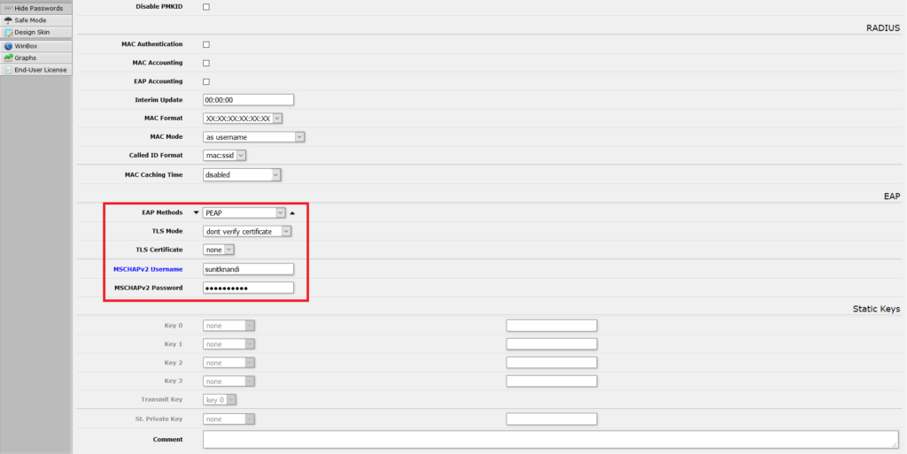 Setting up PEAP with MSCHAPv2