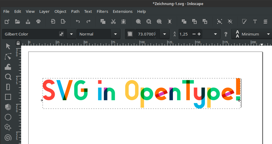 change inkscape font