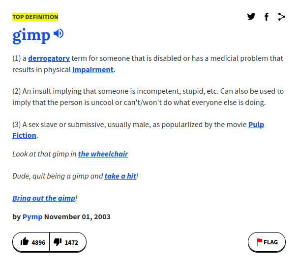 gimp urban dictionary